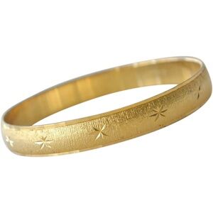 Monet Brushed Gold Tone Bangle Starburst Bracelet